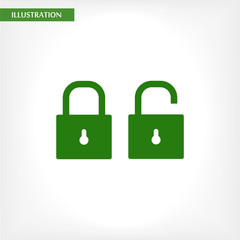 Lock vector icon , lorem ipsum Flat design