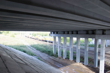 
Supports of the road bridge over the railway tracks