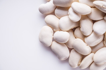 fresh organic natural beans on a white background