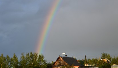 rainbow over the village