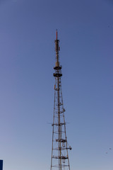 
Television tower covered with various transmitting devices