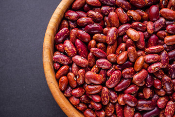 fresh organic natural beans on black background
