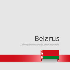 Belarus flag background. Belarus flag ribbon colors on white background. National poster. Vector flat design. State Belarusian patriotic banner, cover