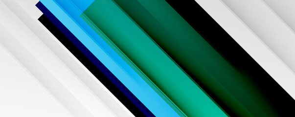 Obraz premium Geometric abstract backgrounds with shadow lines, modern forms, rectangles, squares and fluid gradients. Bright colorful stripes cool backdrops