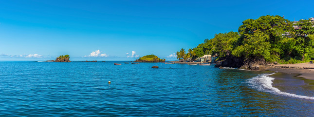 A view along the shoreline in Barrouallie, Saint Vincent