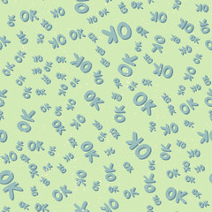 Ok. Vector seamless pattern with calligraphy hand drawn text. Good for wrapping paper, wedding card, birthday invitation, pattern fill, wallpaper