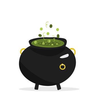 Happy Halloween. Witch's pot of potion for Halloween.
