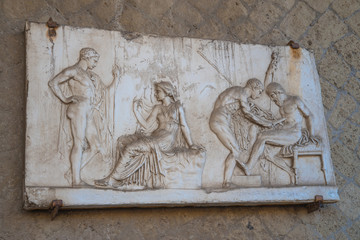 Views of the various artefacts of the ancient Italian city of Herculaneum, Italy