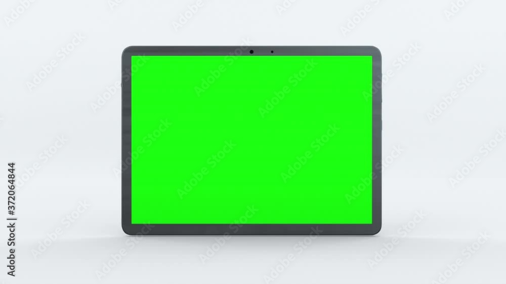 Fototapete demonstration of a tablet with green screen, computer generated. touchscreen device, 3d rendering. c