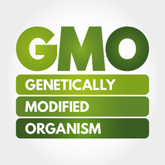 GMO - Genetically Modified Organism acronym, concept background
