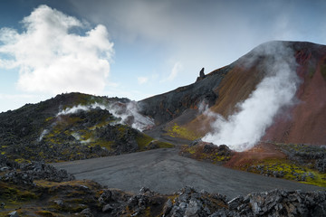 Colorful mountains at Landmannalaugar in Fjallabak natural reserve, South Iceland. Beautiful nature landscape
