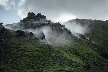 Landmannalaugar in Fjallabak natural reserve, South Iceland. Beautiful nature landscape