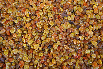 background of delicious dried raisins