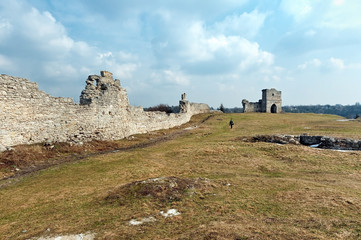 Fototapeta premium Ruins of Kremenets Castle, Kremenets town in Ukraine
