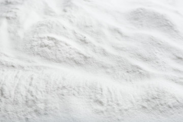 Pure baking soda as background, closeup view