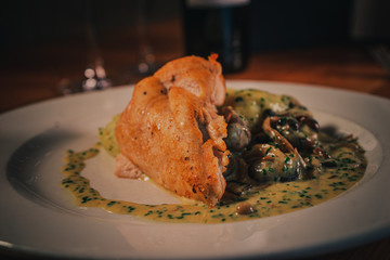 Chicken breast in creamy sauce