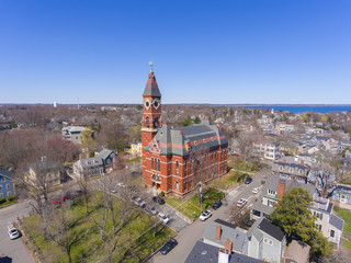 Abbott Hall, built in 1876, is located at 188 Washington Street and now is town hall of Marblehead, Massachusetts MA, USA. 