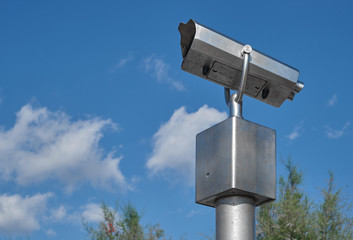 Coast binoculars for people to use by the sea