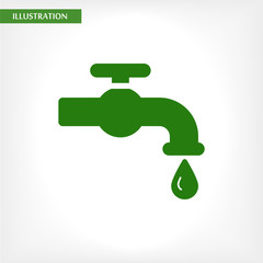 Kitchen faucet  iconvector icon , lorem ipsum Flat design
