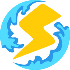 Vector Design of an Energy Logo in Yellow and Blue with Circle Theme