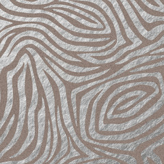 Fototapeta na wymiar Metallic Silver Animal Print Pattern on Cork Texture Background, Digital Paper, Zebra