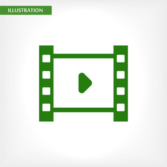 Play the film  vector icon , lorem ipsum Flat design