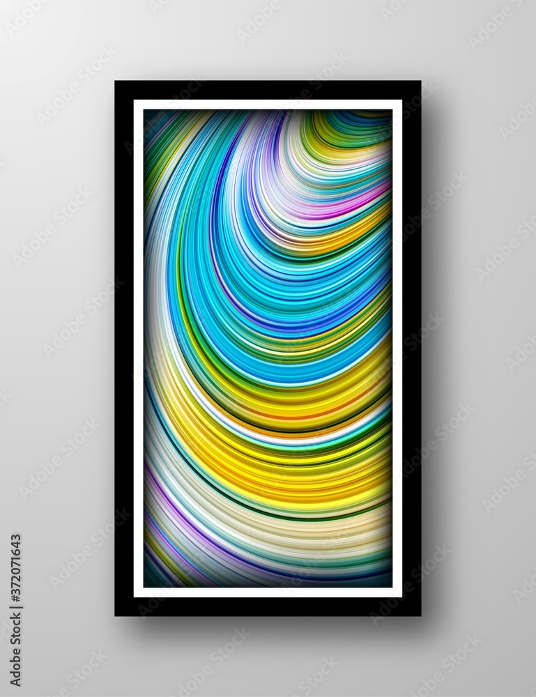 Poster poster template with modern color fluid shape and dynamic liquid texture