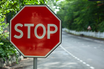stop sign in road