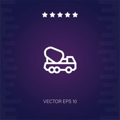 cement truck vector icon modern illustration