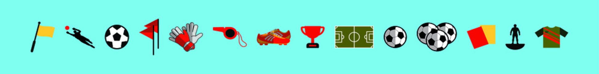 set of soccer icon design template with various models. vector illustration