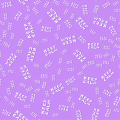 Keep Calm. Vector seamless pattern with calligraphy hand drawn text. Good for wrapping paper, wedding card, birthday invitation, pattern fill, wallpaper