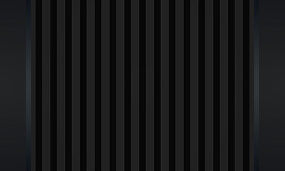 Background pattern of geometric shapes. The template with the texture of the paper is evenly filled with black pressed vertical stripes with vertical inserts. Vector graphics on a dark gray background