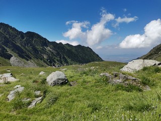 mountain landscape with blue sky