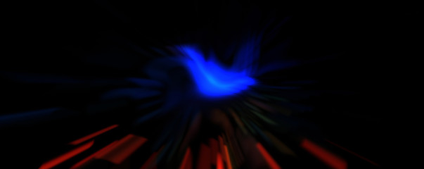 Light particle trails. Light explosion star with glowing particles and lines. Beautiful moving abstract rays background.