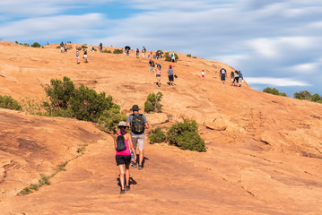 Hiking in the mountains of desert