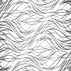 Swirled and curled stripes and brush strokes texture. Marble or acrylic atrwork imitation. Cool and swirly background. Abstract vector illustration. Black isolated on white. EPS10