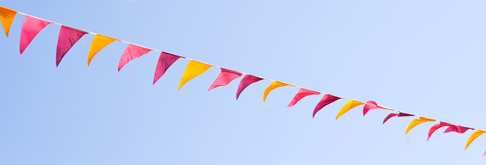 Party flags in the sky