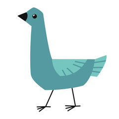 Flat vector illustration of grey pigeon