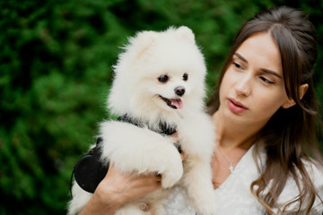 young woman with her dog