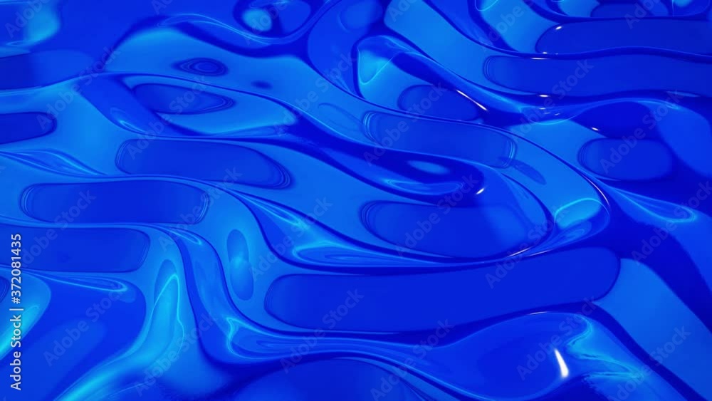 Poster looped abstract fluid background. beautiful wavy glass surface of blue liquid with pattern, gradient