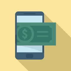 Cash digital wallet icon. Flat illustration of cash digital wallet vector icon for web design