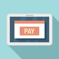 Tablet pay digital wallet icon. Flat illustration of tablet pay digital wallet vector icon for web design