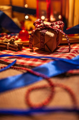 christmas gift box and decorations