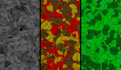 Autumn leaves variety seasonal background concept 3d rendering