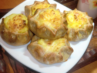 Traditional Finnish pastries, Karelian pies with potatoes.
