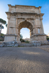 Fototapeta na wymiar View of the Arch of Titus, Rome, Italy