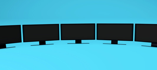 Television concept background blue isolated 3d rendering