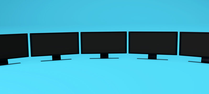 Television concept background blue isolated 3d rendering