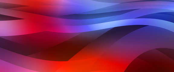 Abstract background with colorful gradient. Vibrant graphic wallpaper with stripes design. Fluid 2D illustration of modern movement.