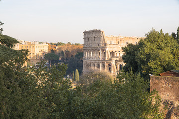 Views of the Colosseum from the Roman Forum, Rome, Italy
